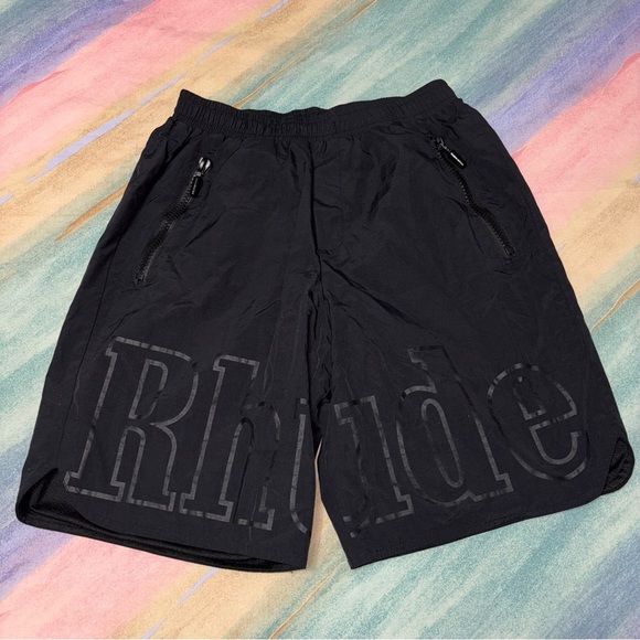 Rhude RH Logo black Shorts men’s size M - Picture 1 of 3